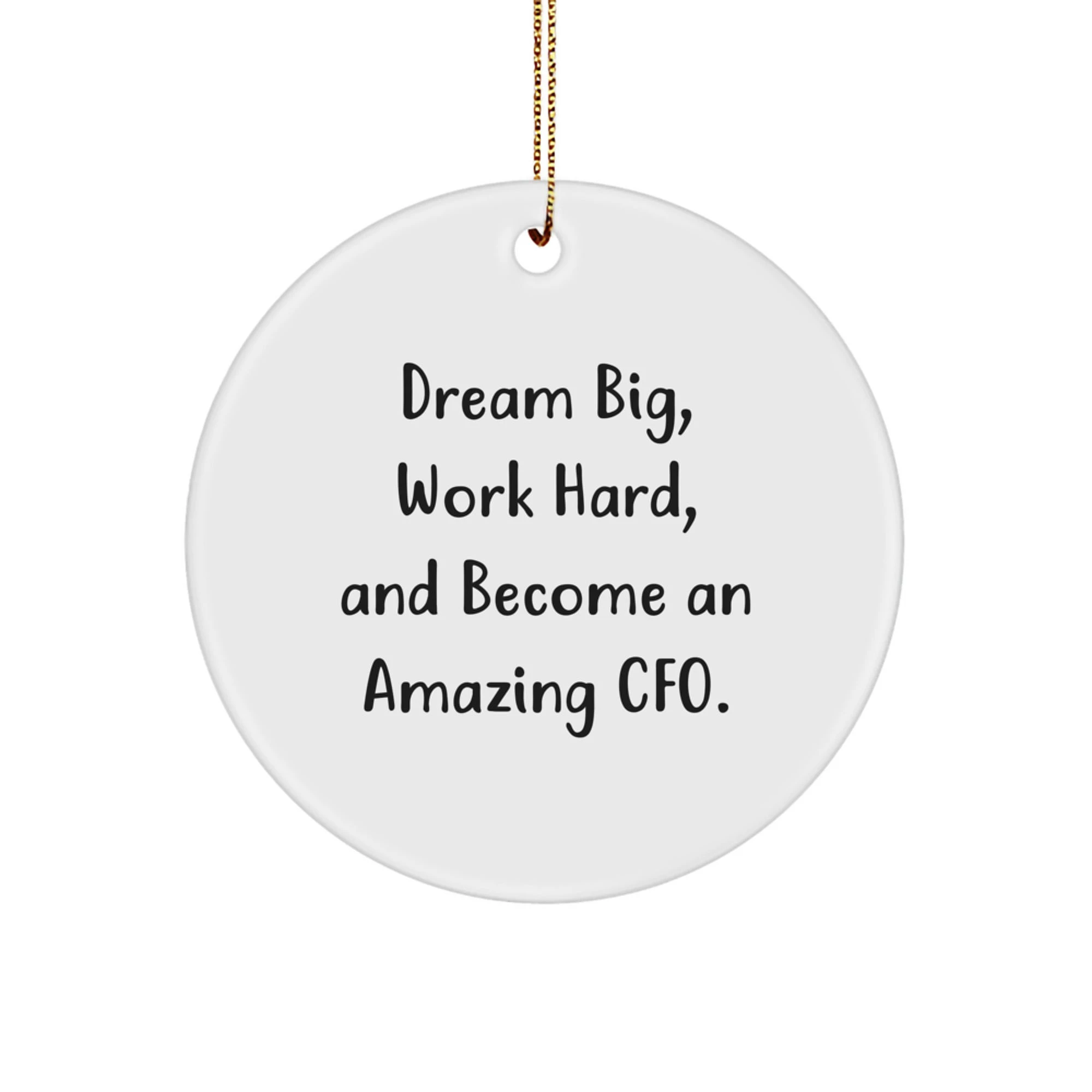 CFO Gifts from Men for Christmas Unique Circle Ornament 'Dream Big, Work Hard, And Become An Amazing Cfo.' Inspirational Christmas