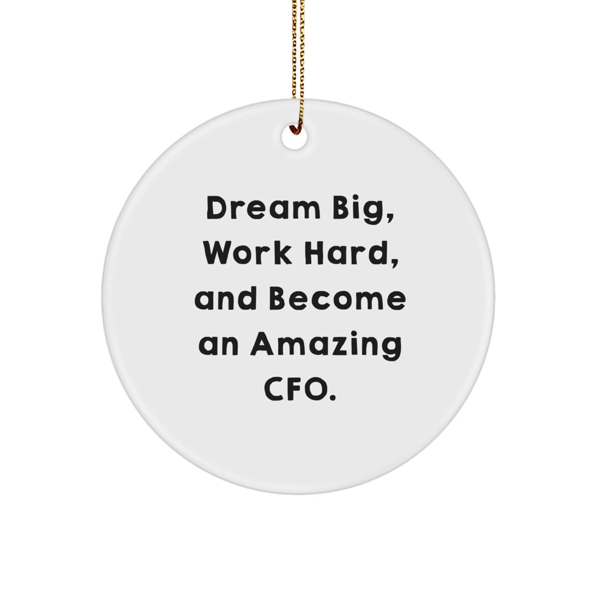 Funny CFO Gifts from Friends, Inspirational CFO Christmas Unique Circle Ornaments for Men, Women, Family, Coworkers, 'Dream Big, Work Hard, And Become An Amazing Cfo.'