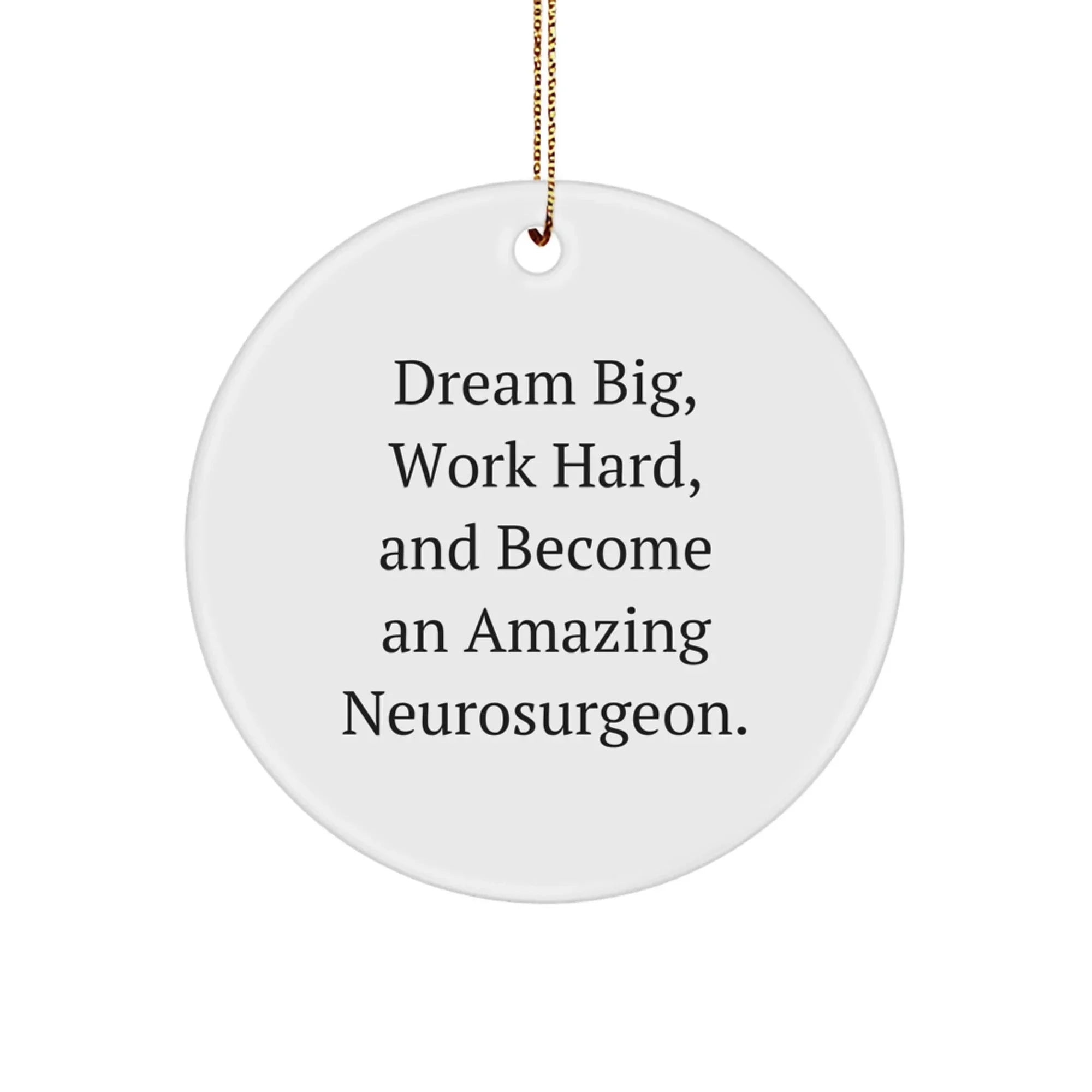Inspirational Gifts from Friends for Amazing Neurosurgeons, Christmas Unique Ideas, Funny Circle Ornament, Dream Big Quote