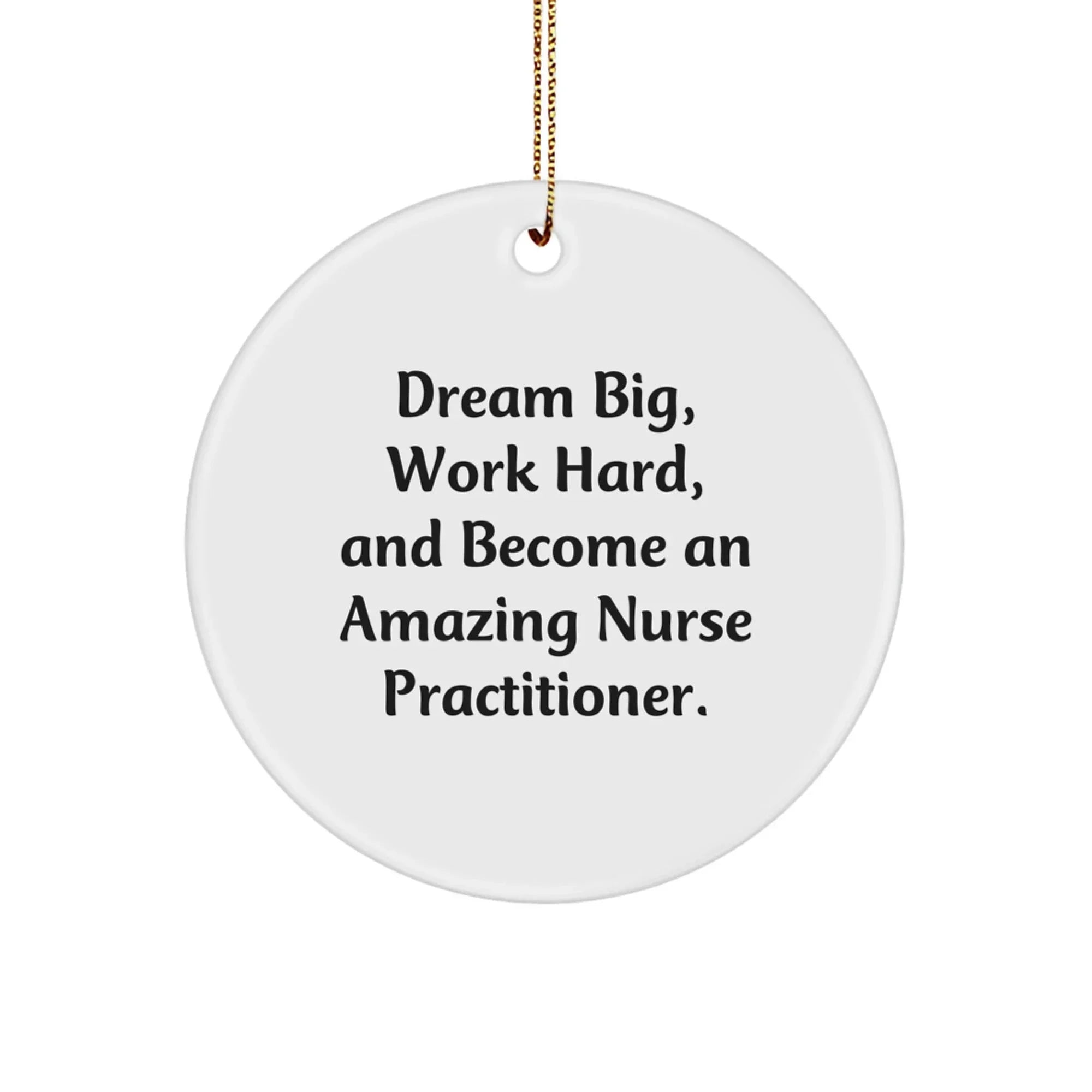 Inspirational Nurse Practitioner Gifts from Family - Christmas Unique Ornament with 'Dream Big, Work Hard'