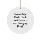 Funny Priest Gifts from Friends Christmas Circle Ornament - Dream Big, Work Hard, And Become An Amazing Priest - Image 1