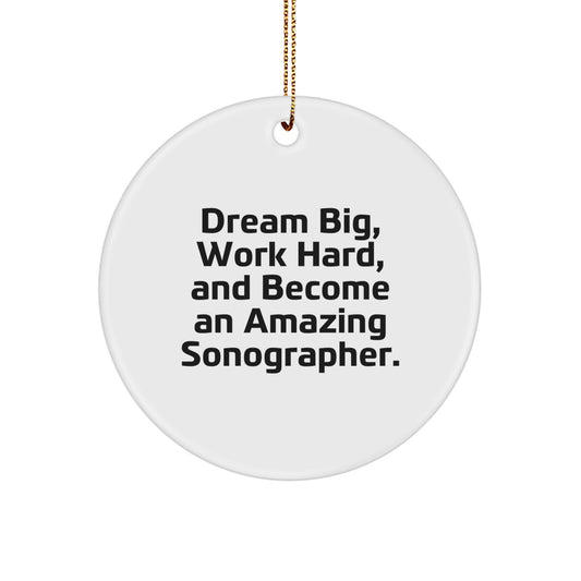 Dream Big Sonographer Gifts from Loved Ones for a Unique Christmas Decoration, Inspirational Quote Circle Ornament - Gifts for Men Women Friends Family - Image 1