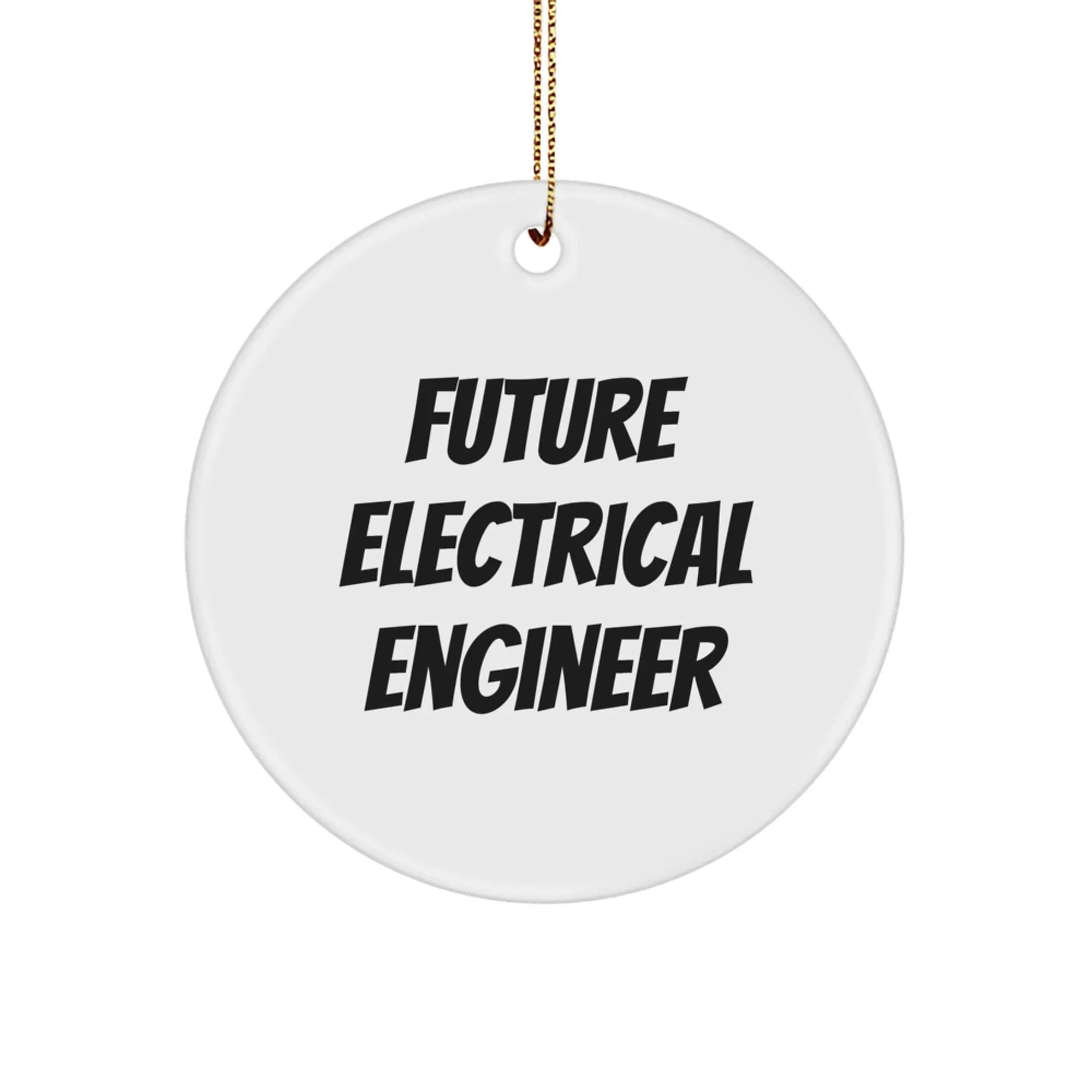 Funny Electrical Engineer Gifts for Him from Friends, Circle Ornament, 'Future Electrical Engineer' Quote, Christmas Unique Gifts for Men, Colleagues