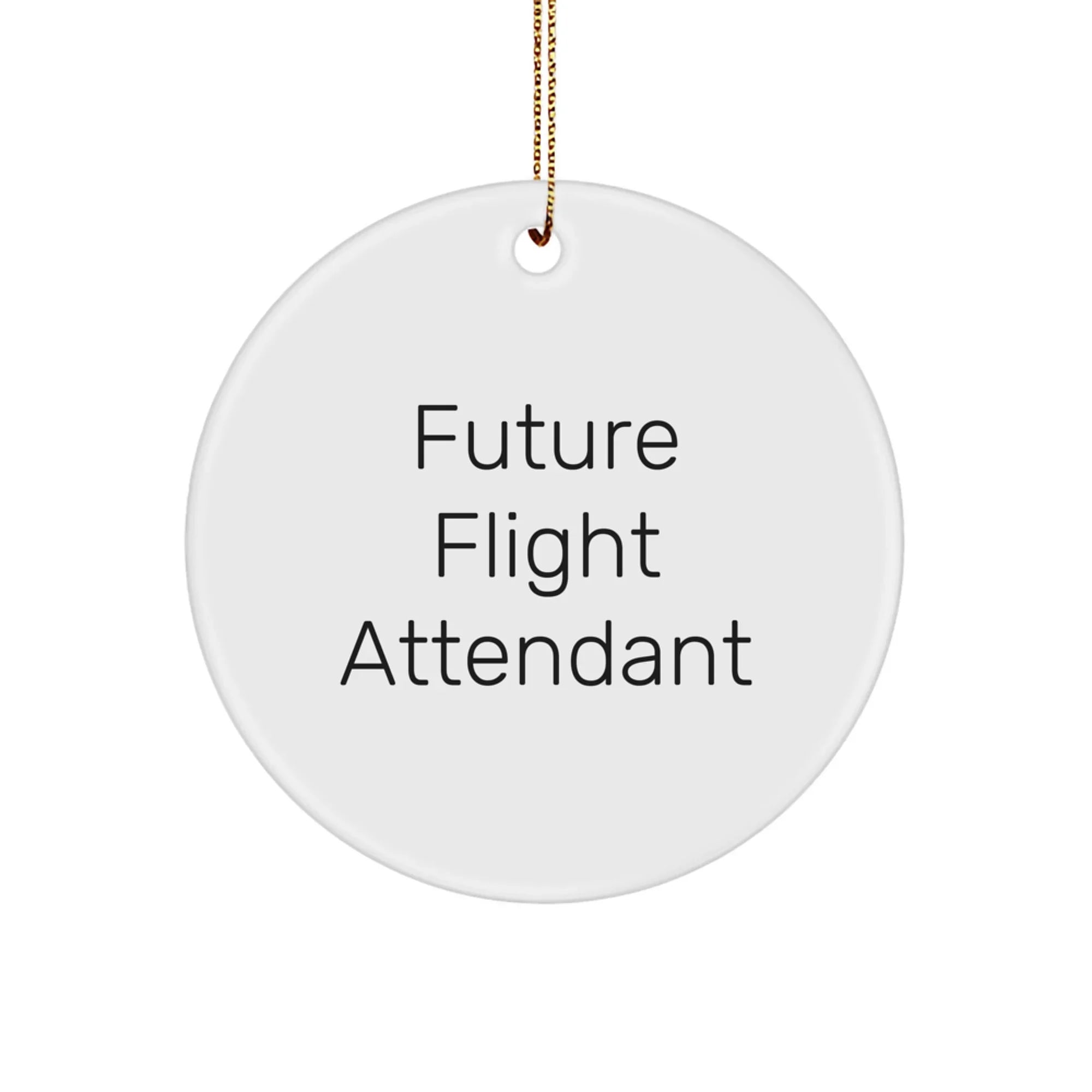 Funny Flight Attendant Quotes Gifts from Family, Friends, Coworkers - Future Flight Attendant Christmas Unique Circle Ornament