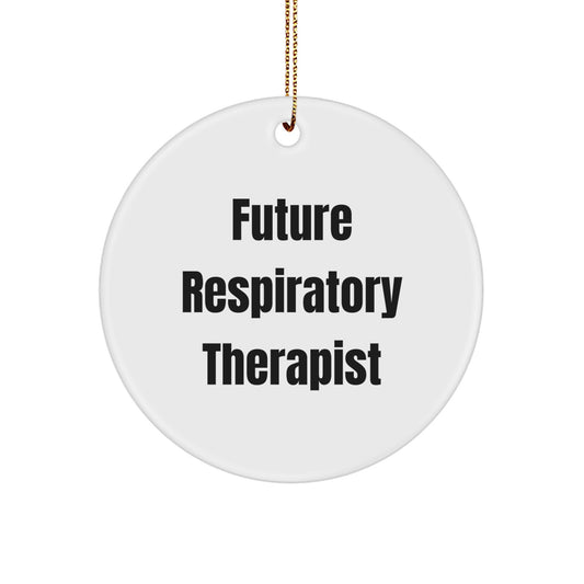 Funny Inspirational Gifts from Friends for Future Respiratory Therapist Christmas Unique Circle Ornament, 'A Future RT' Quote, Durable MDF with High-Gloss Finish - Image 1