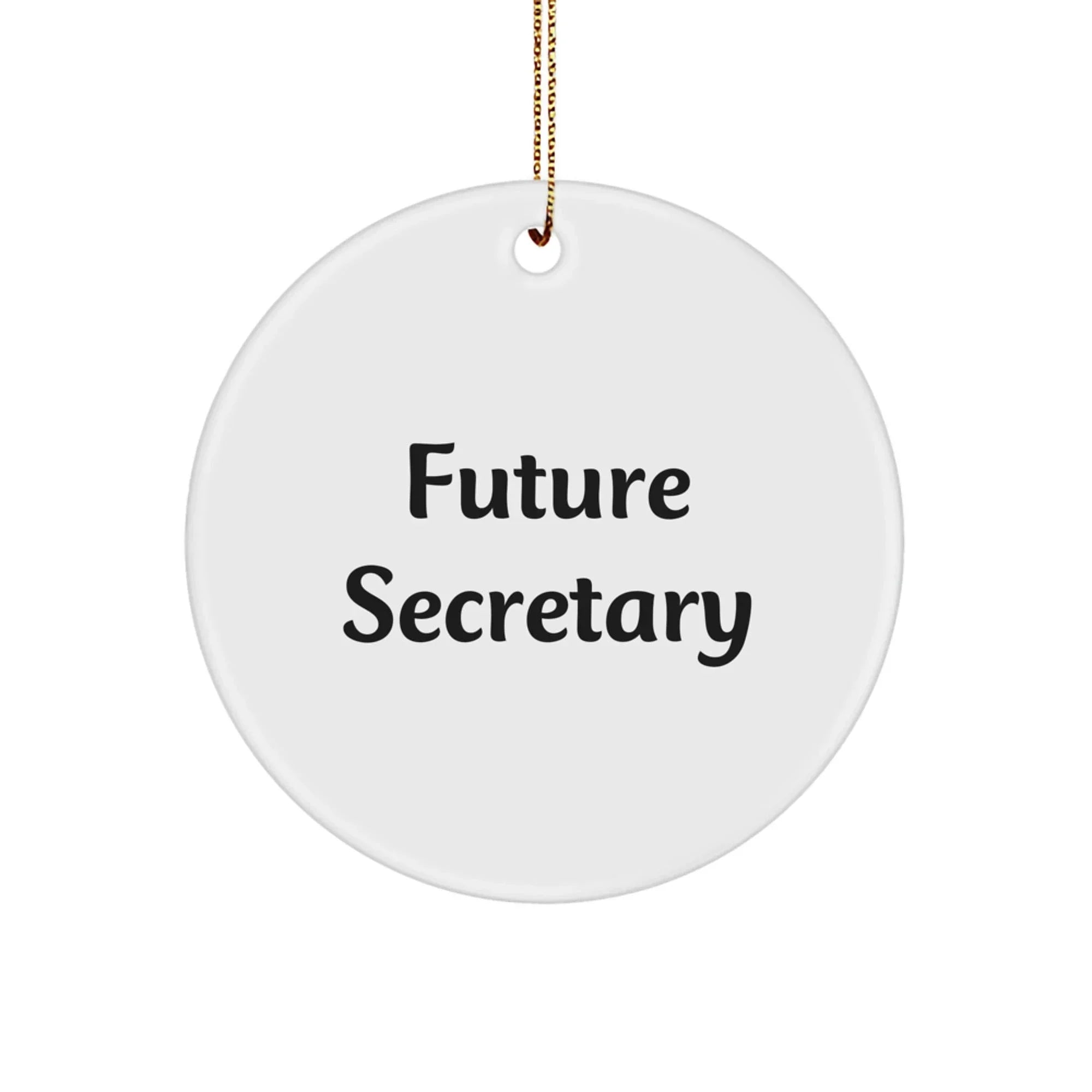 Funny Quotes for Future Secretary Christmas Circle Ornament Gifts from Friends, Coworkers