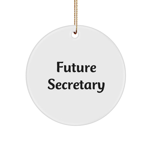Funny Quotes for Future Secretary Christmas Circle Ornament Gifts from Friends, Coworkers - Image 1
