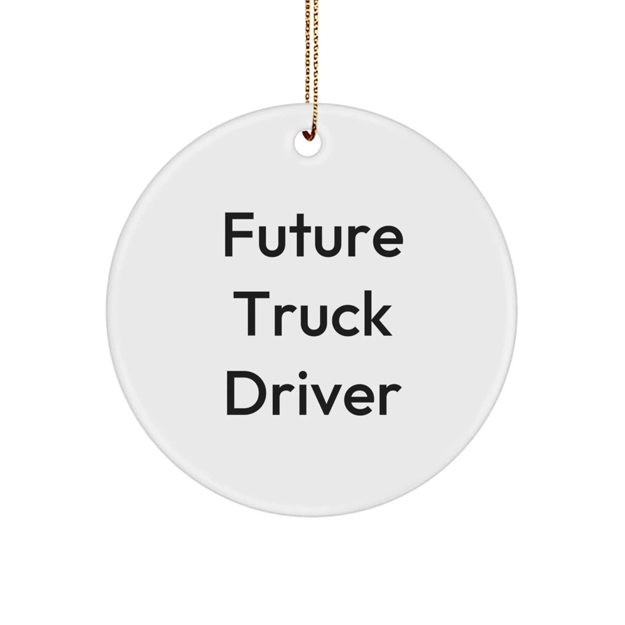 Funny Future Truck Driver Gifts for Men, Circle Ornament, Christmas Unique Ornaments for Friends, Coworkers, Family from Men