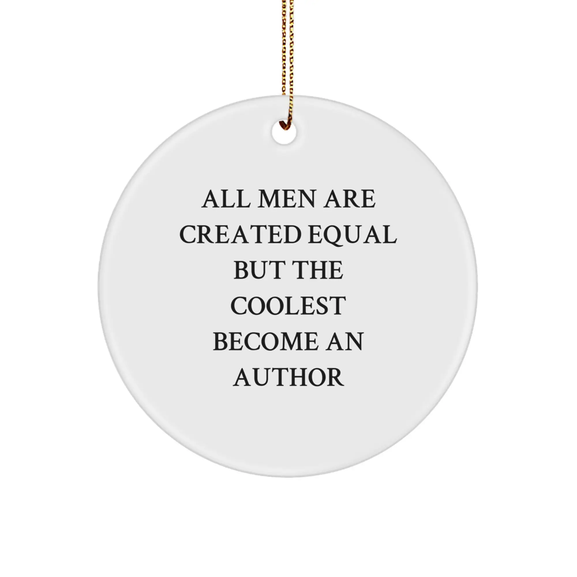 Author Novelty Circle Ornament for Friends Holiday Christmas Gift - Image 1
