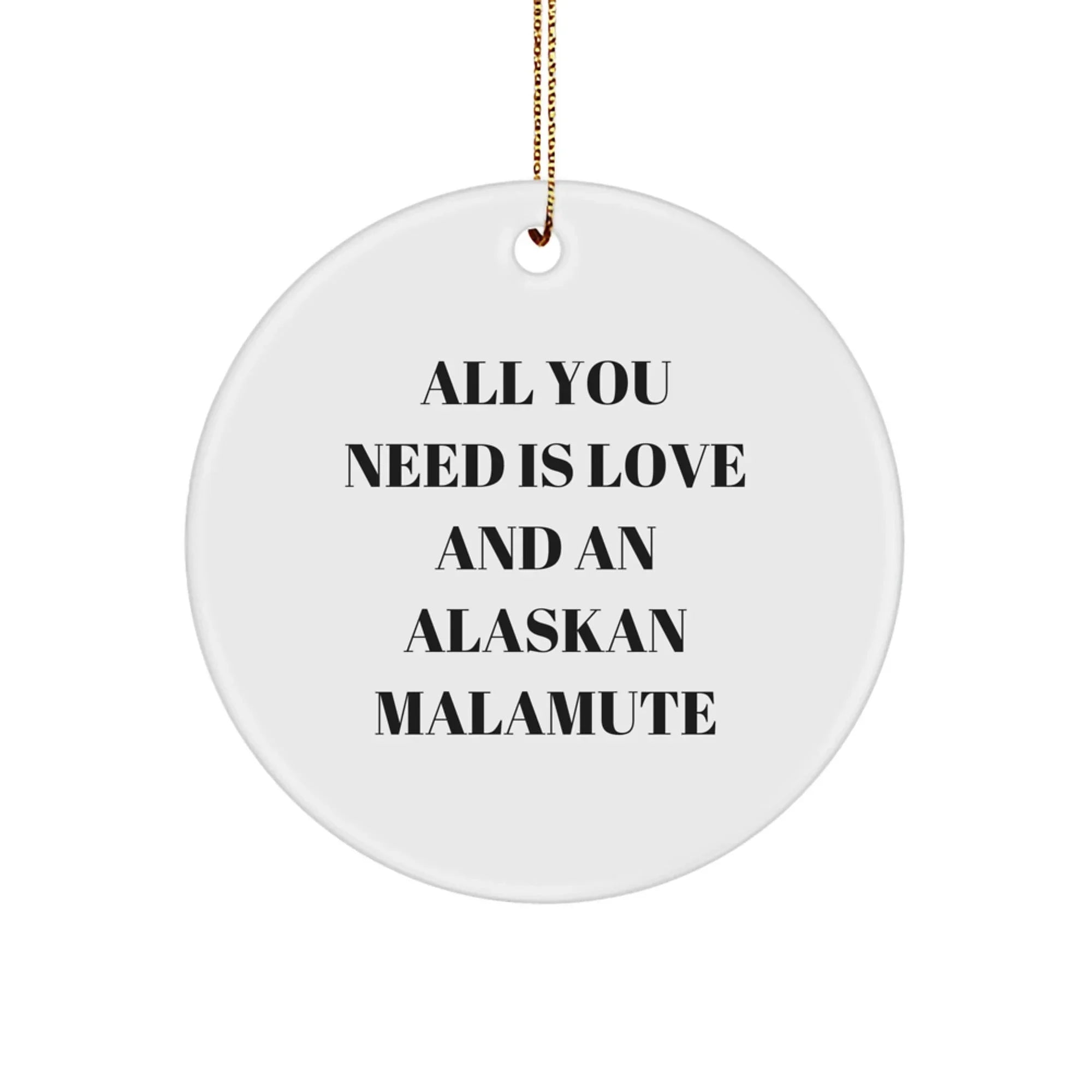 Funny Alaskan Malamute Circle Ornament - Edge To Edge Sublimation For Bright Fade Resistant Christmas Decor