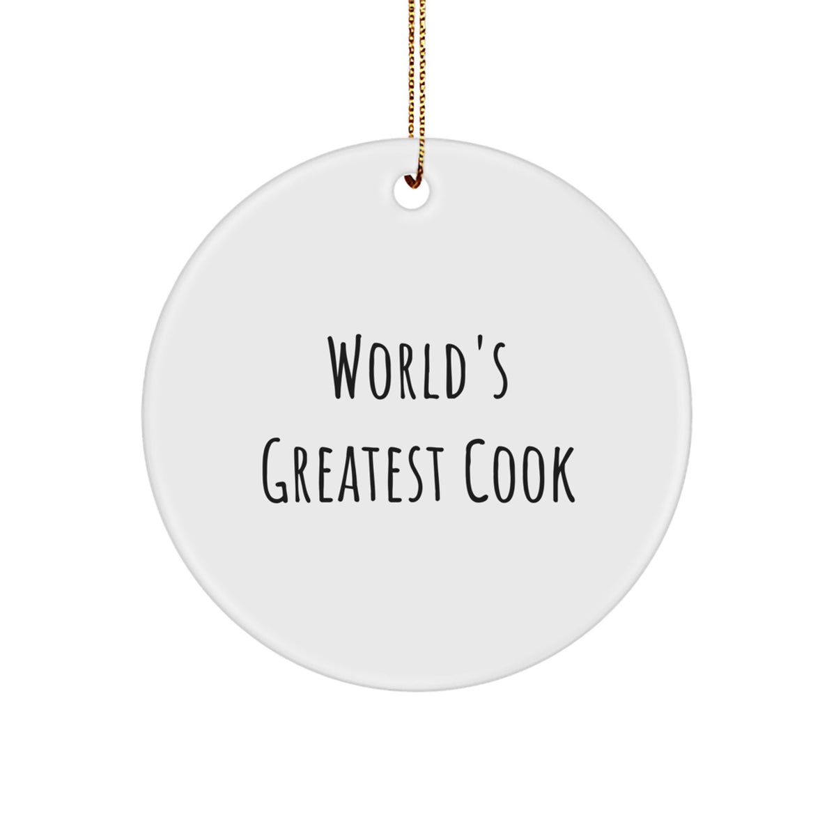 Christmas Gift for Teens Surprise World's Greatest Cook Circle Ornament - Image 1
