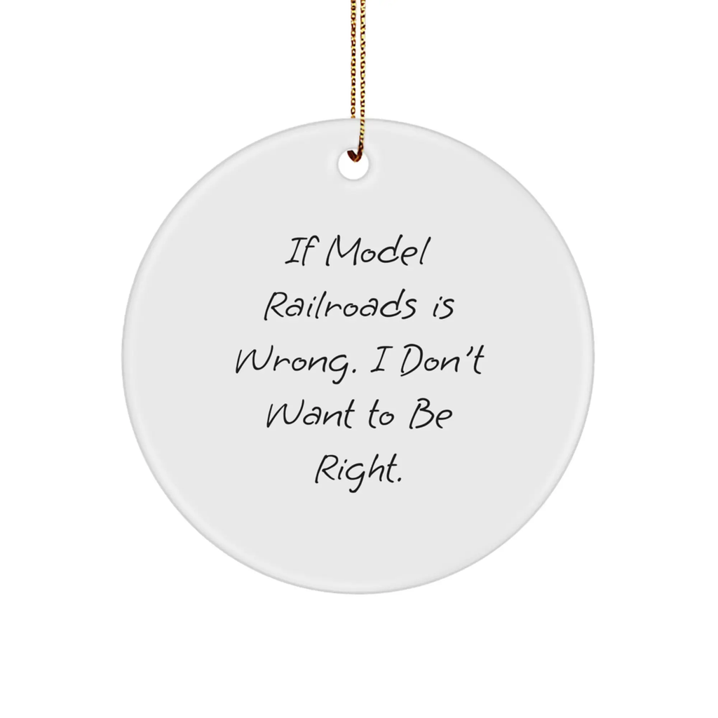 Funny Circle Ornament for Model Railroads Enthusiasts Gifts from Friends to Family at Christmas Unique Gifts - Image 1