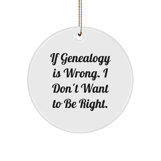 Genealogy Gifts from Family, Funny Genealogy Circle Ornament for Genealogy Enthusiasts Gifts for Family During Christmas - Image 1