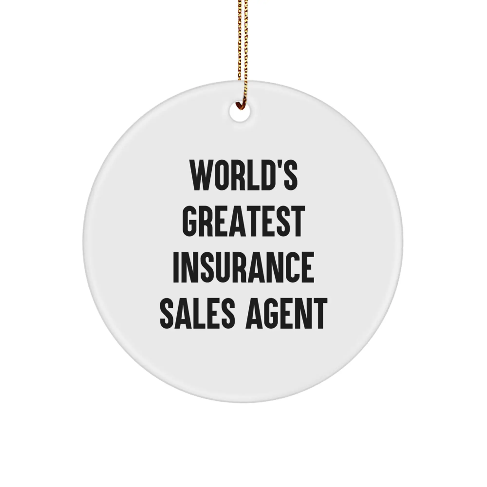 Funny World's Greatest Insurance Sales Agent Gifts for Men, Office Decorations, Circle Ornaments, Christmas Unique Gifts from Friends, Coworkers - Image 1