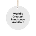 Funny Quote World's Greatest Landscape Architect Gifts from Family to Friends, Unique Circle Ornament for Christmas, Landscape Architect Decor, Circle Shaped Ornament - Image 1