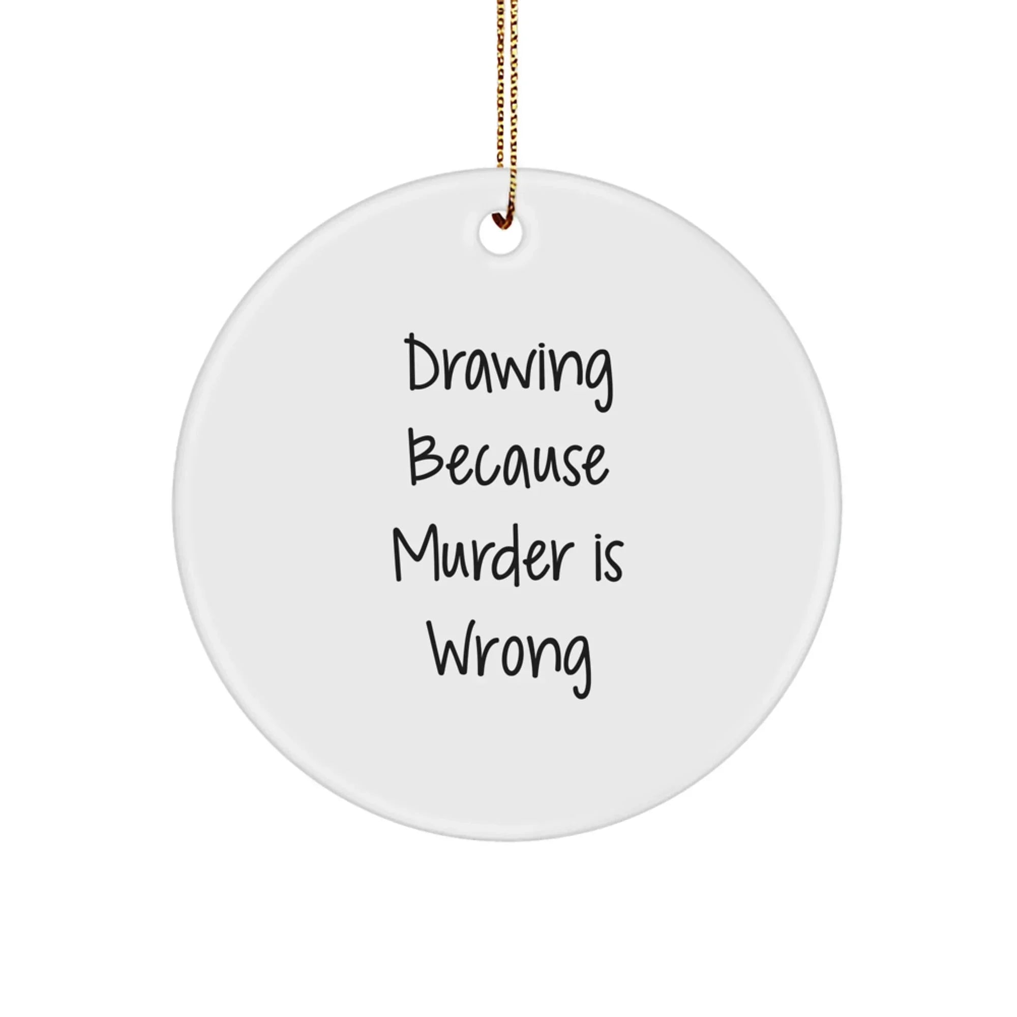 Funny Drawing Circle Ornament Gifts from Friends for Drawing Lovers at Christmas