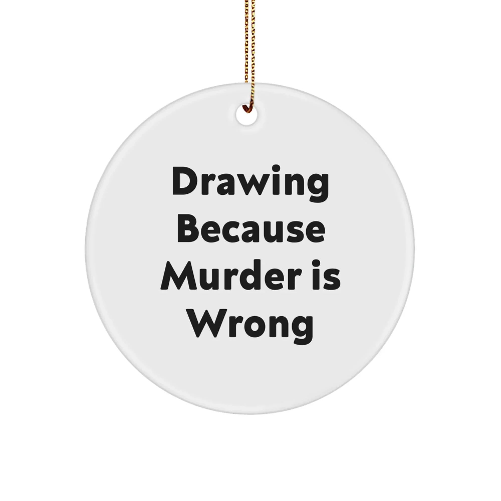 Funny Drawing Gifts from Friends for Men on Christmas Unique Circle Ornament
