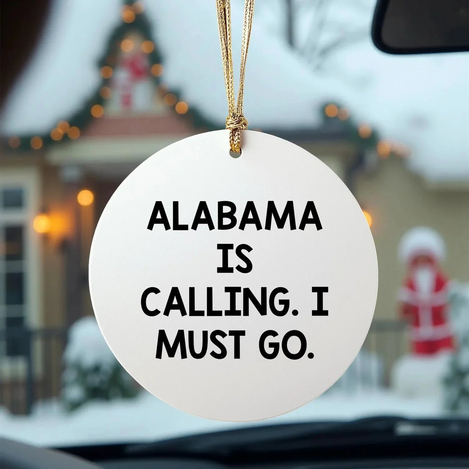 Yellowhammer State Gifts Alabama Calling Circle Ornament - Featuring The Alabama Is Calling I Must Go Quote