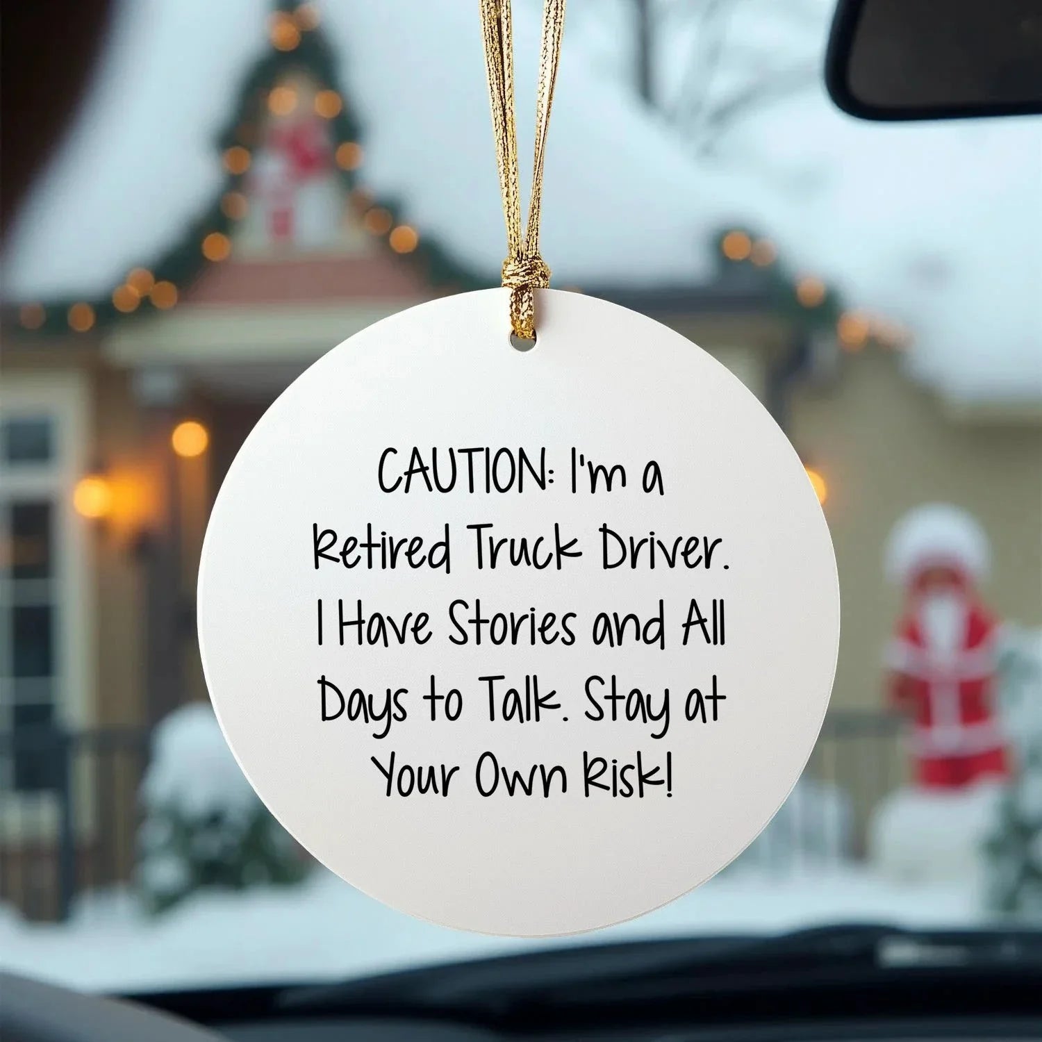 Funny Truck Driver Gifts from Men to Friends - Retired Truck Driver Circle Ornament, Christmas Unique Gifts, Holiday Decorations for Truck Driver Enthusiasts