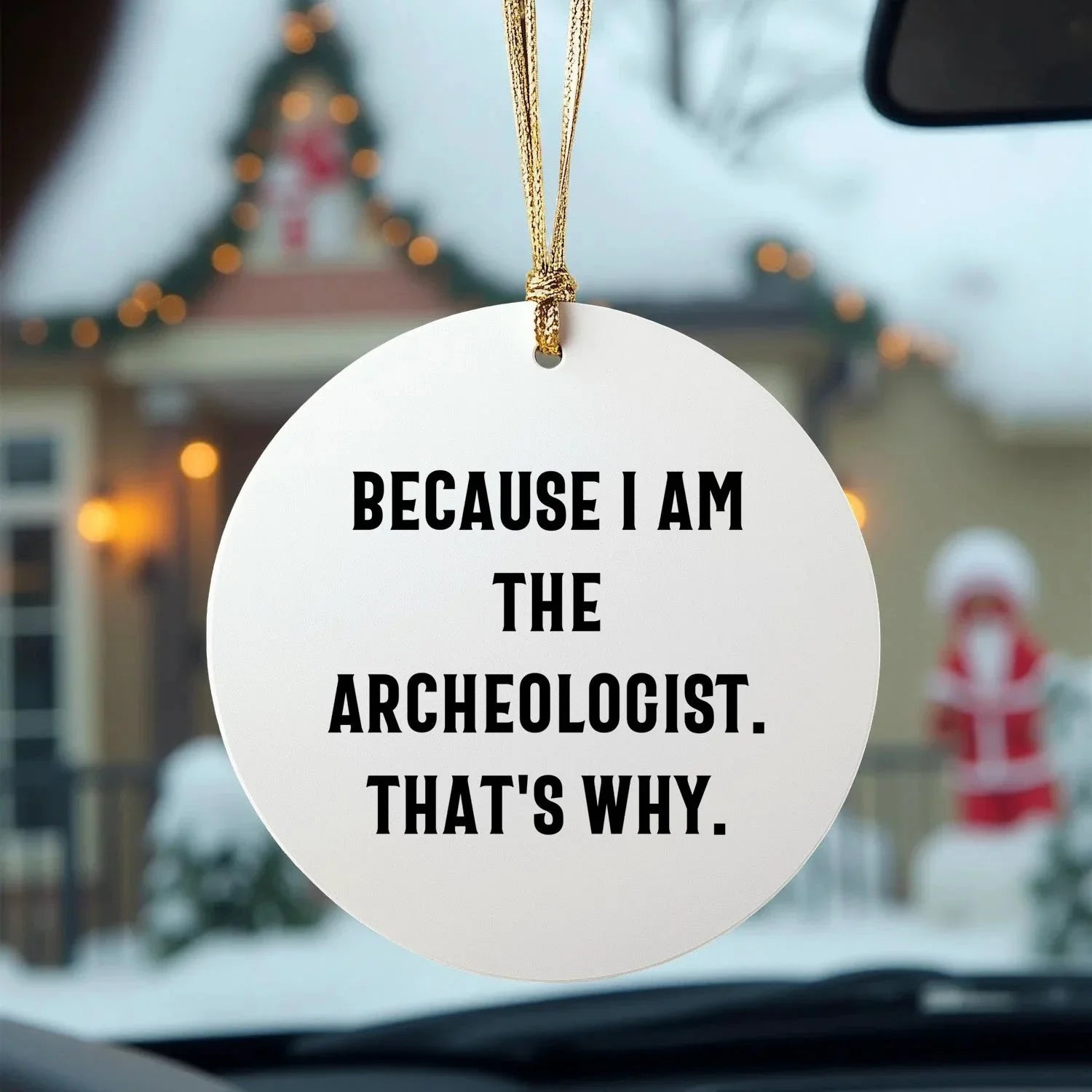 Archeologist Gifts from Friends and Family - Because I Am The Archeologist. That's Why. - Christmas Circle Ornament
