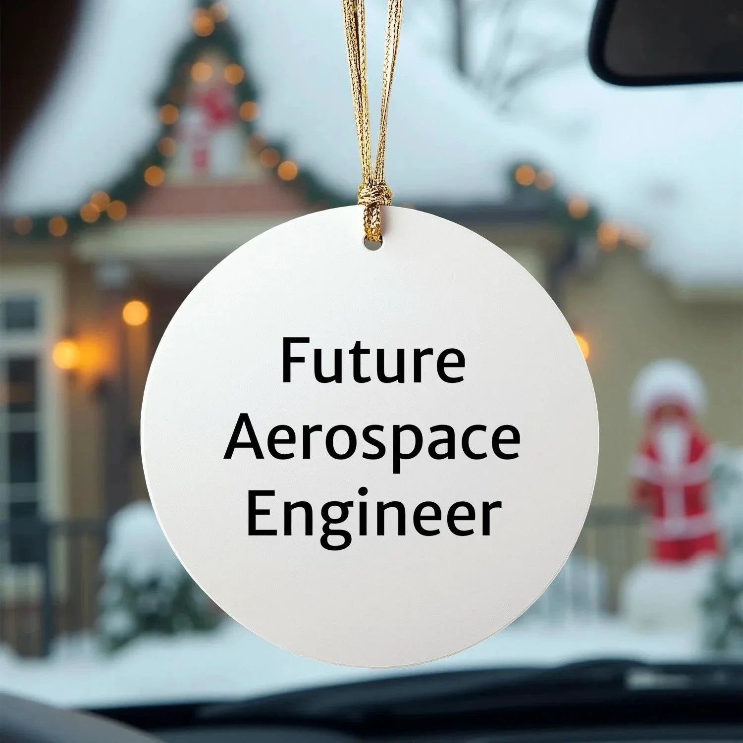 Aerospace Engineer Gifts - 'Future Aerospace Engineer' Circle Ornament for Christmas, Gifts from Family to Future Engineers, Perfect for Office or Home Decor