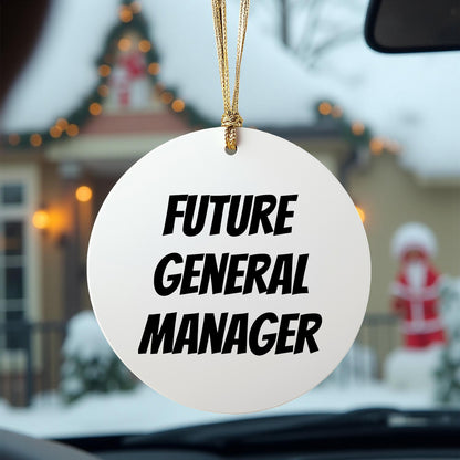 Funny General Manager Christmas Unique Circle Ornament - Future General Manager Gifts - Mallard Moon