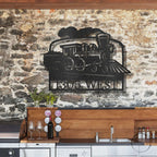 Coal Train Personalized Metal Art Wall Sign