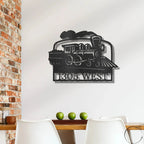 Coal Train Personalized Metal Art Wall Sign