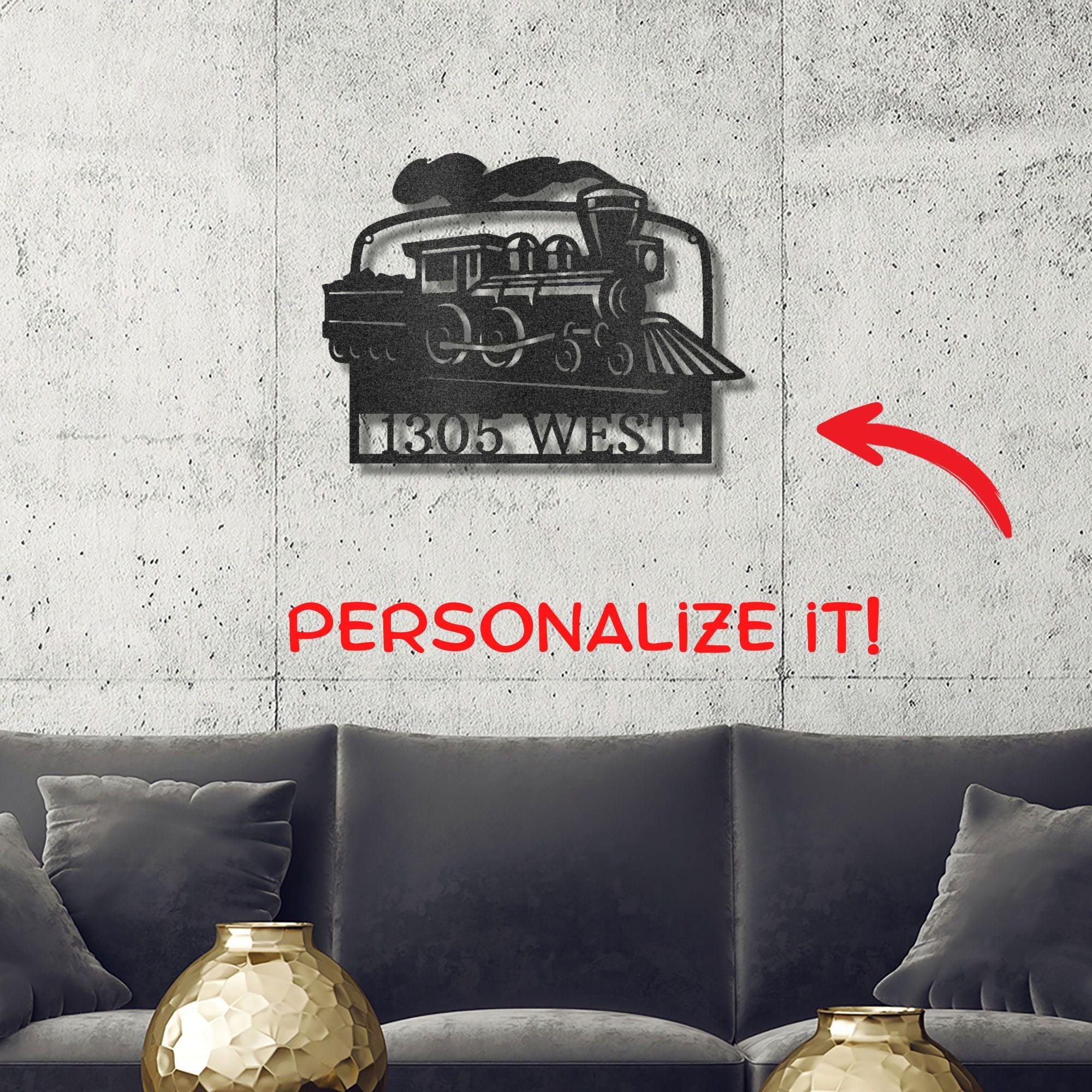 Coal Train Personalized Metal Art Wall Sign - Mallard Moon Gift Shop