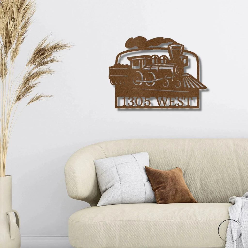 Coal Train Personalized Metal Art Wall Sign