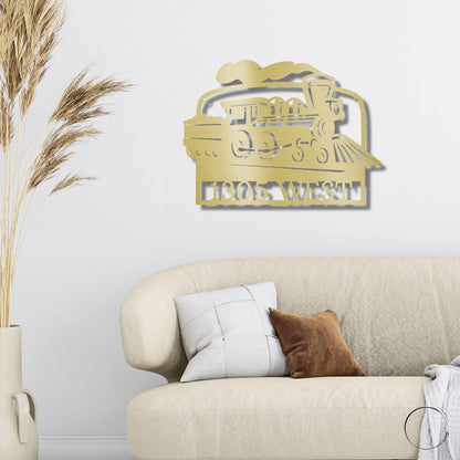 Coal Train Personalized Metal Art Wall Sign - Mallard Moon Gift Shop