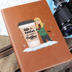 Coffee & Chronicles: Personalized Vegan Leather Journal
