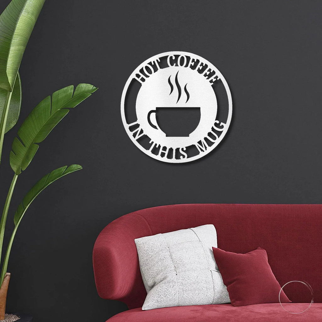 Coffee Cup Monogram Personalized Indoor Outdoor Steel Wall Sign Art
