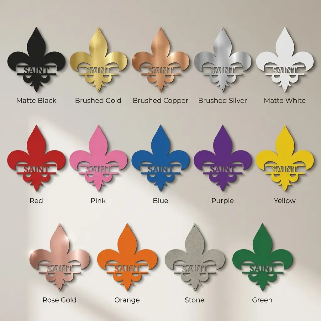 Personalized Fleur De Lis Metal Wall Art – Custom Name Sign – Louisiana Decor – Saints Inspired Wall Decor – Family Name Steel Sign