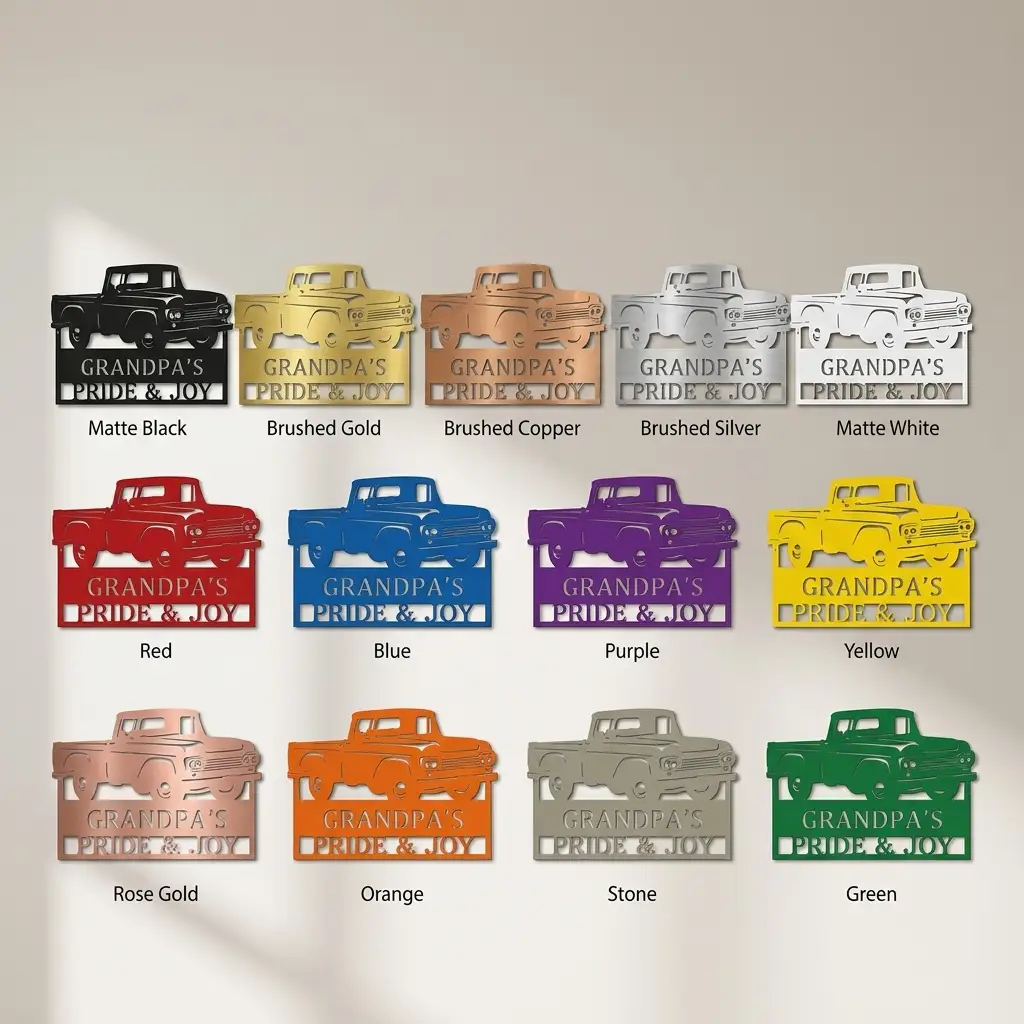 Classic Pickup Truck Personalized Metal Wall Art | Custom Vintage Truck Garage Sign | Rustic Farmhouse Truck Decor | Man Cave, Garage & Grandpa Gift | Made in USA