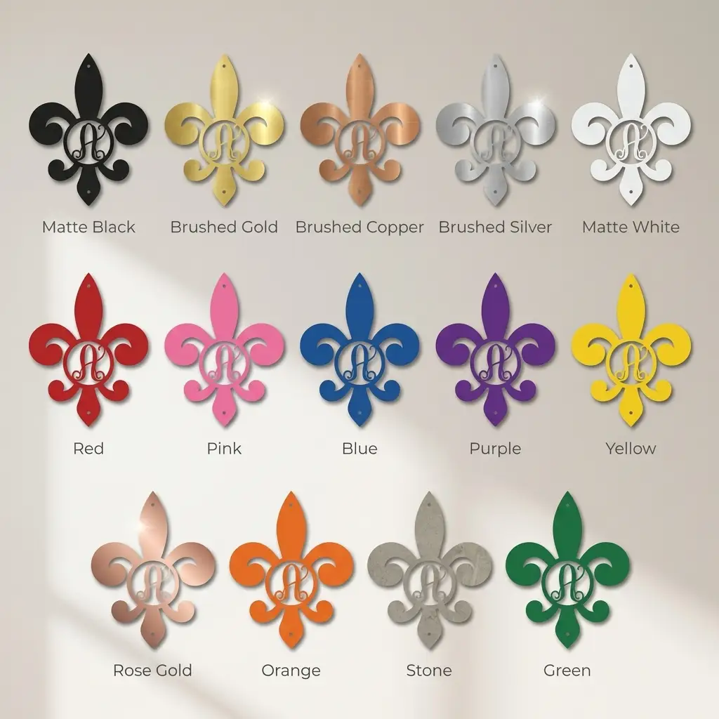 Fleur De Lis Personalized Initial Metal Art Wall Sign