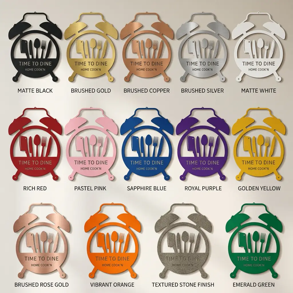 Dinner Time Personalized Metal Sign | Custom Kitchen Wall Decor | Food & Cooking Utensil Sign | Home Chef Gift | Made in USA