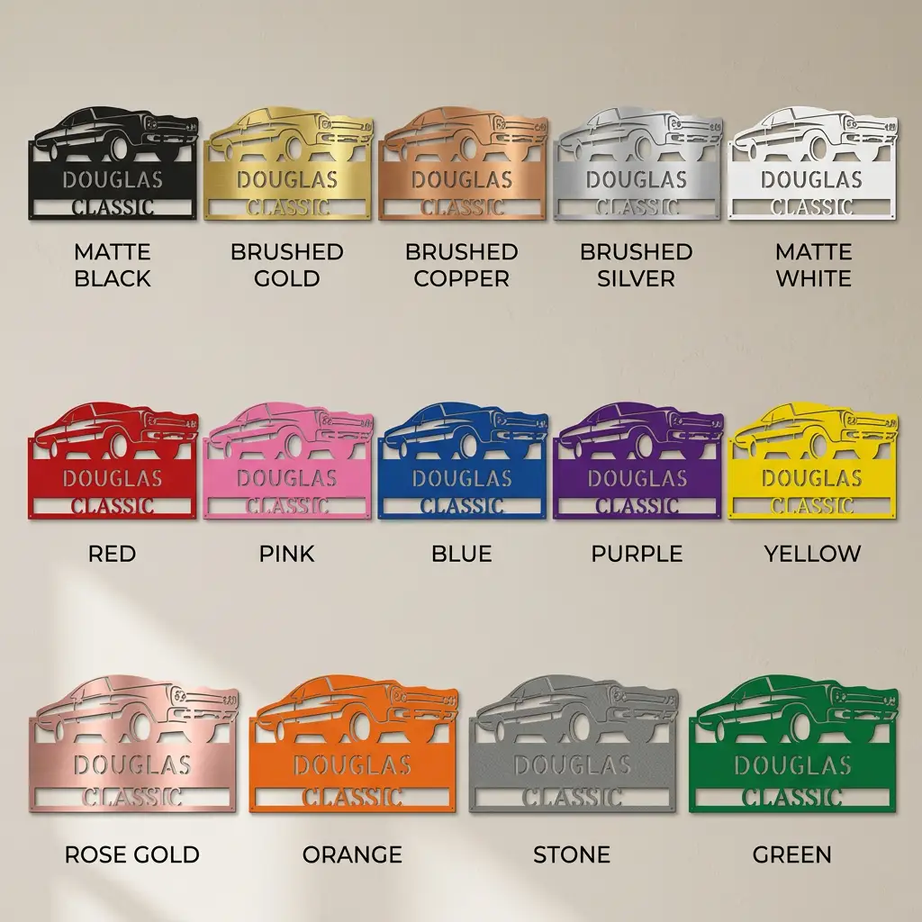Classic Muscle Car Personalized Metal Wall Art | Custom Garage Sign | Man Cave Decor | Vintage Muscle Car Metal Sign | Personalized Auto Enthusiast Gift | Custom Name Wall Art