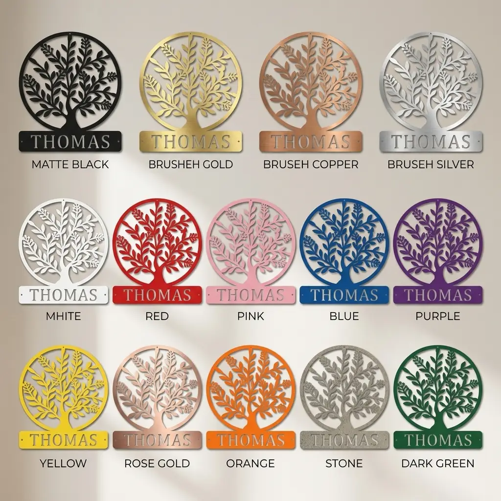 Personalized Tree of Life Metal Wall Sign: Celebrate Your Roots