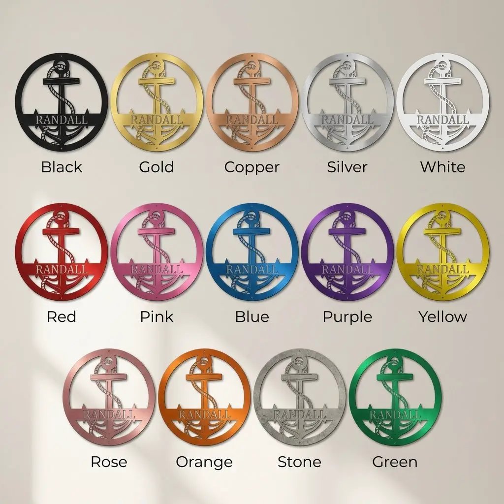 Personalized Anchor Name Metal Art – Your Name, Your Anchor