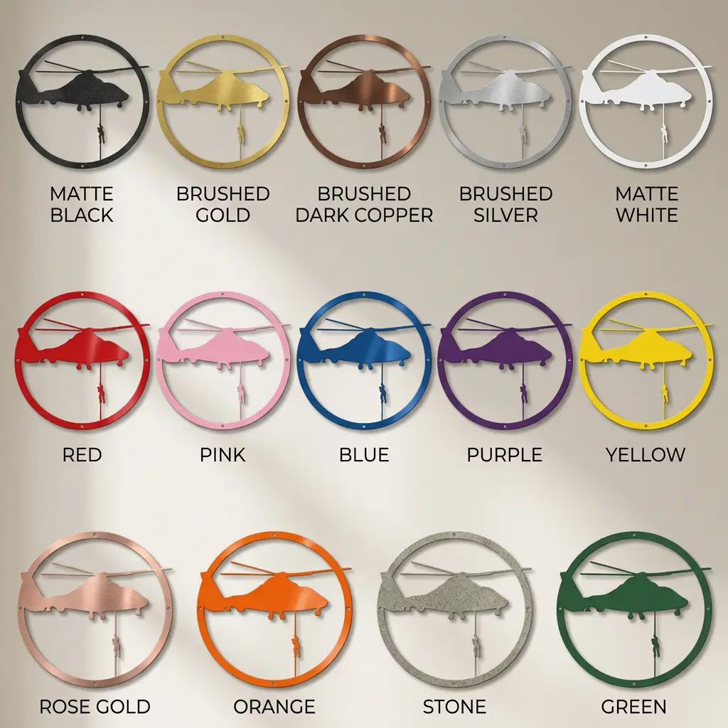 Helicopter Metal Wall Art – Aviation Rescue Metal Sign, Pilot & Military Inspired Wall Decor