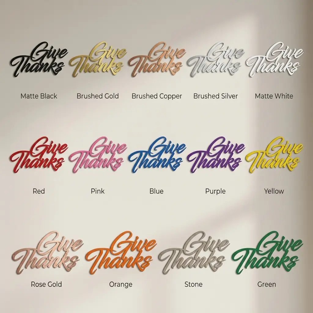 Give Thanks Metal Sign, Farmhouse Wall Decor, Thanksgiving Decor, Script Wall Art, Fall Home Decor, Gratitude Sign