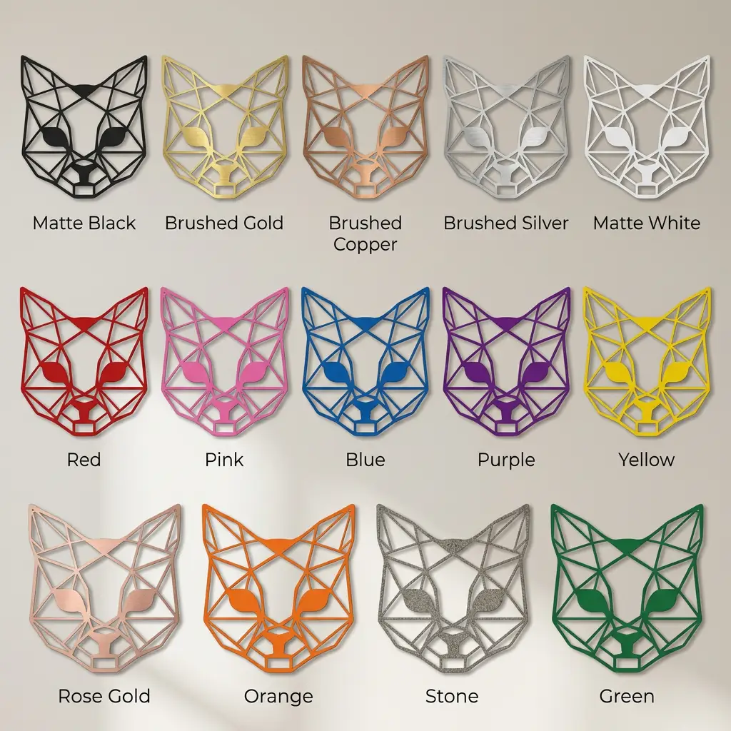 Geometric Cat Metal Wall Art | Modern Cat Wall Decor | Minimalist Feline Metal Art | Cat Lover Gift | Pet Memorial Decor | Living Room, Nursery & Office Wall Hanging | Made in USA