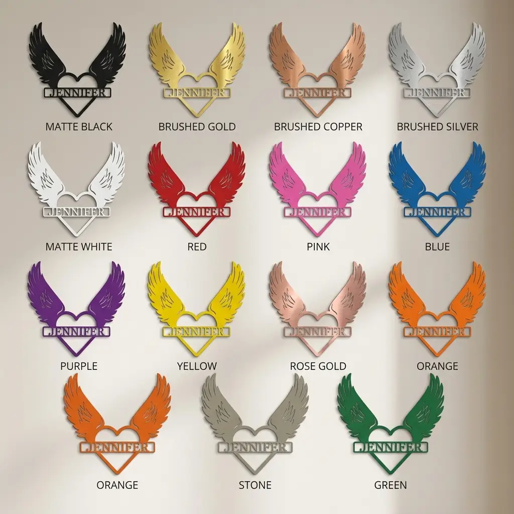 Personalized Angel Wings Memorial Metal Wall Art – Custom Name Remembrance Sign – Sympathy Gift – In Loving Memory Decor – Bereavement Gift