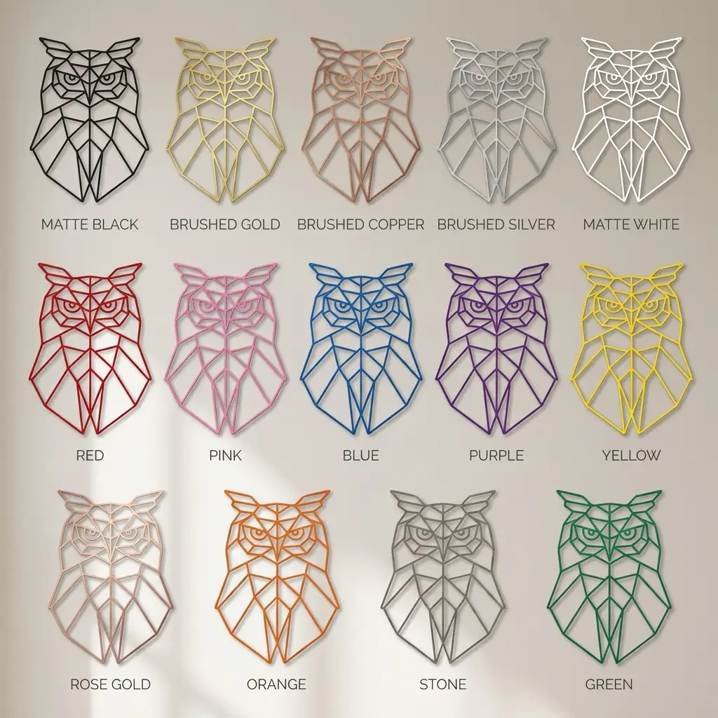Geometric Owl Metal Wall Art | Modern Owl Metal Decor | Abstract Polygon Owl Wall Hanging | Contemporary Wildlife Wall Art | Nature Inspired Home Decor | Made in USA