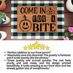 Come In for a Bite Doormat – Funny Pumpkin Halloween Outdoor Coir Mat