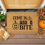 Come In for a Bite Doormat – Funny Pumpkin Halloween Outdoor Coir Mat