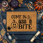 Come In for a Bite Doormat – Funny Pumpkin Halloween Outdoor Coir Mat