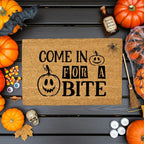 Come In for a Bite Doormat – Funny Pumpkin Halloween Outdoor Coir Mat