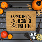 Come In for a Bite Doormat – Funny Pumpkin Halloween Outdoor Coir Mat
